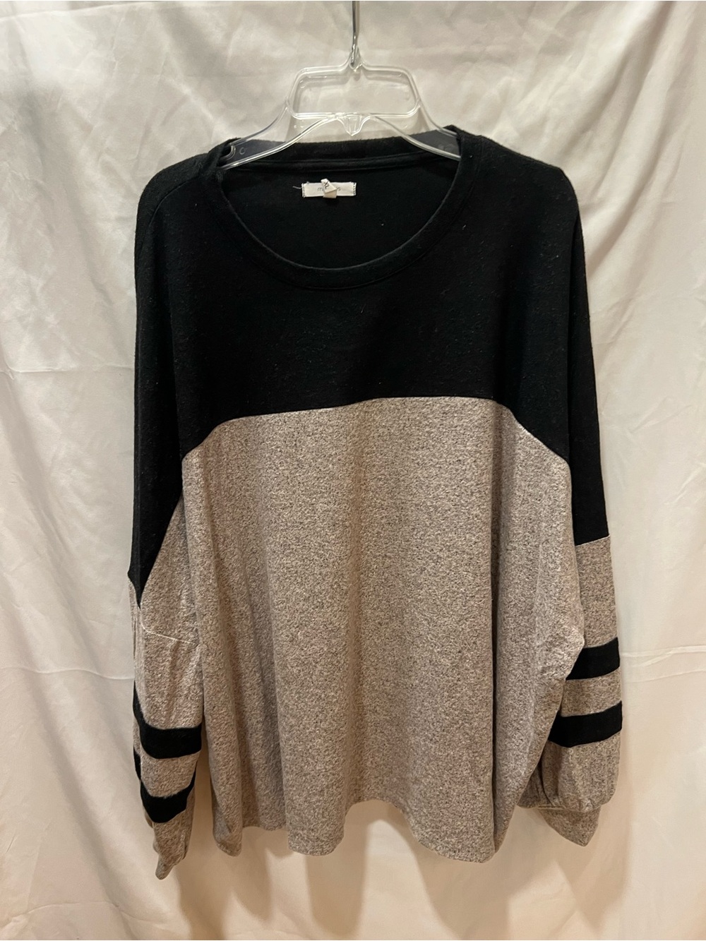 Maurices Black and Taupe Colorblock Long Sleeve Top